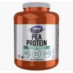 NOW Sports Nutrition, Pea Protein 24 g, Fast Absorbing, Natural Unflavored Powder, Beige, 7 lb